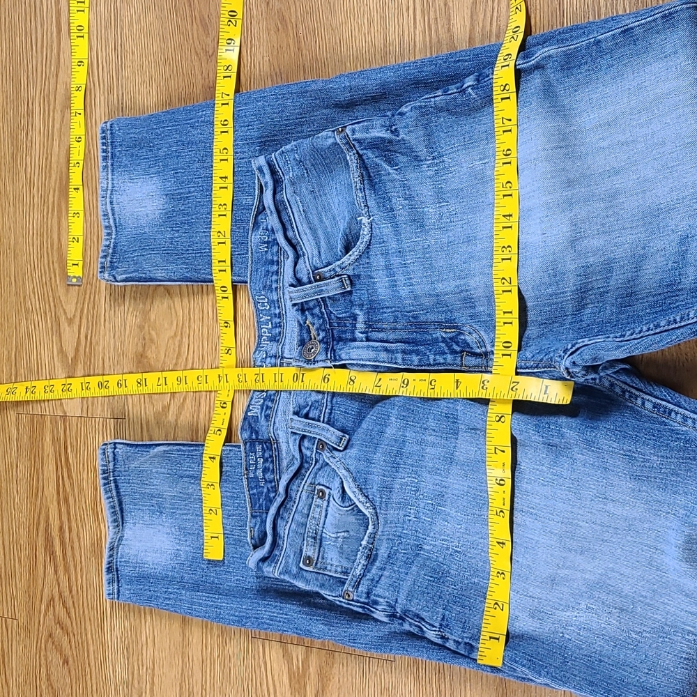 MOSSIMO 30x29 VINTAGE FADED DISTRESSED DENIM BLUE MENS TOTAL FLEX JEANS - Picture 4 of 8